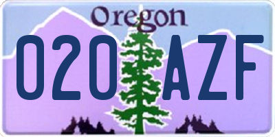 OR license plate 020AZF