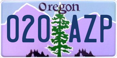 OR license plate 020AZP