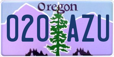 OR license plate 020AZU