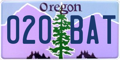 OR license plate 020BAT