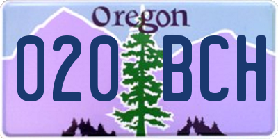 OR license plate 020BCH