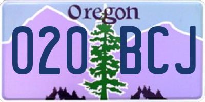 OR license plate 020BCJ