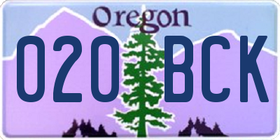 OR license plate 020BCK