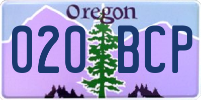 OR license plate 020BCP