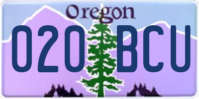 OR license plate 020BCU