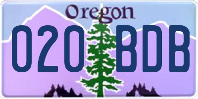 OR license plate 020BDB