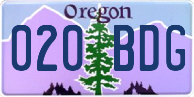 OR license plate 020BDG