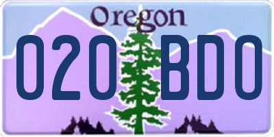 OR license plate 020BDO