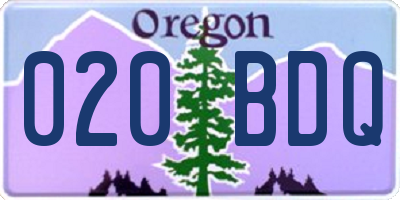 OR license plate 020BDQ