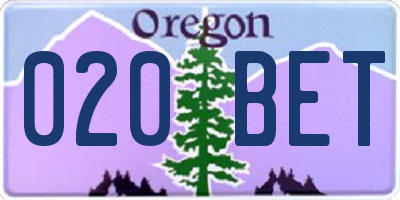 OR license plate 020BET