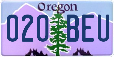 OR license plate 020BEU