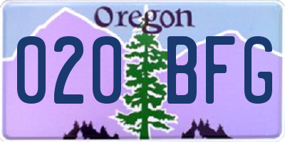 OR license plate 020BFG