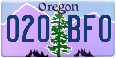 OR license plate 020BFO