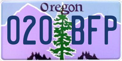 OR license plate 020BFP