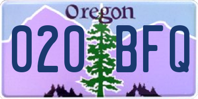 OR license plate 020BFQ