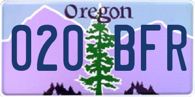 OR license plate 020BFR