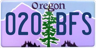 OR license plate 020BFS