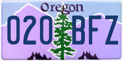 OR license plate 020BFZ