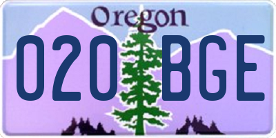 OR license plate 020BGE