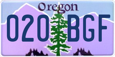OR license plate 020BGF