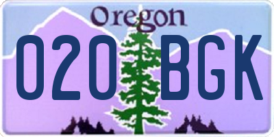 OR license plate 020BGK