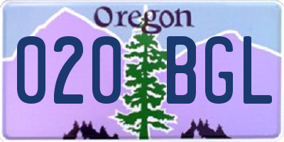 OR license plate 020BGL