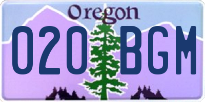 OR license plate 020BGM