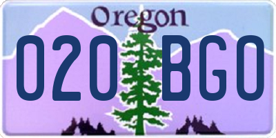 OR license plate 020BGO