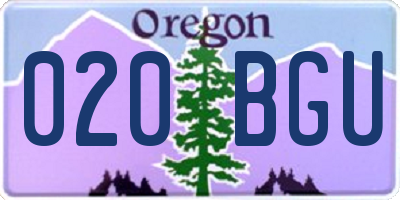 OR license plate 020BGU