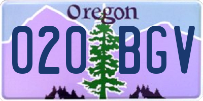 OR license plate 020BGV