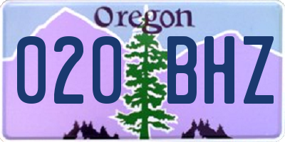 OR license plate 020BHZ