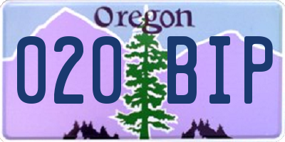 OR license plate 020BIP
