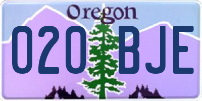 OR license plate 020BJE