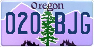 OR license plate 020BJG