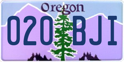 OR license plate 020BJI