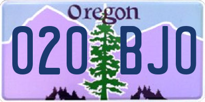 OR license plate 020BJO
