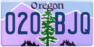 OR license plate 020BJQ