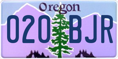 OR license plate 020BJR