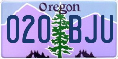 OR license plate 020BJU