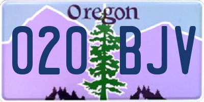 OR license plate 020BJV