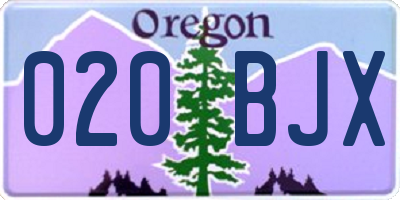 OR license plate 020BJX