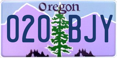 OR license plate 020BJY