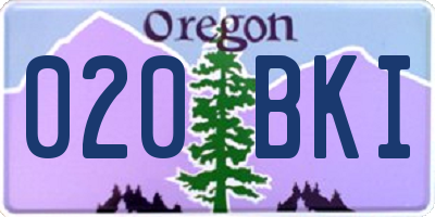 OR license plate 020BKI