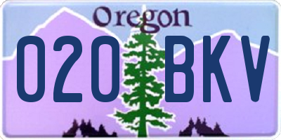 OR license plate 020BKV