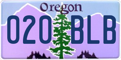 OR license plate 020BLB