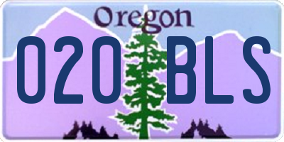 OR license plate 020BLS