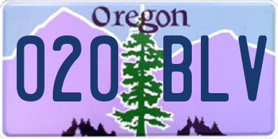 OR license plate 020BLV