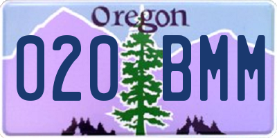OR license plate 020BMM