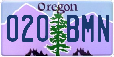 OR license plate 020BMN