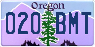 OR license plate 020BMT